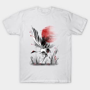 Sumi-e crane T-Shirt